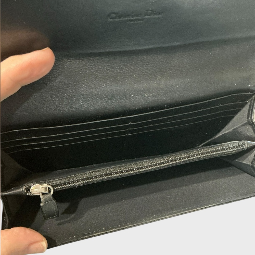 Christian Dior Oblique Canvas Continental Wallet Black Authentic - Picture 13 of 14